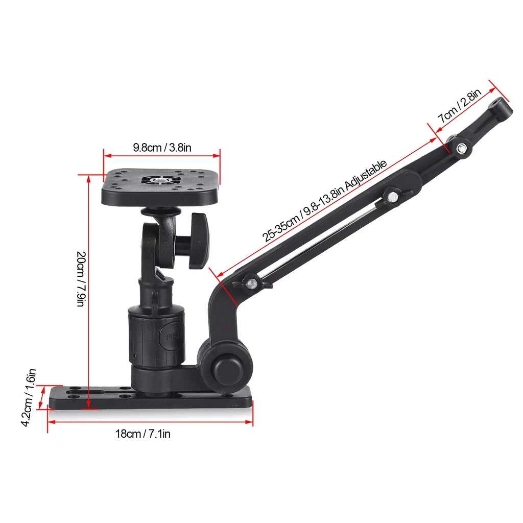 Tomshoo Durable Kayak craft Transducer Mounting Arm, Fish Finder Mount Base Adapter, 360 Degree Swivel