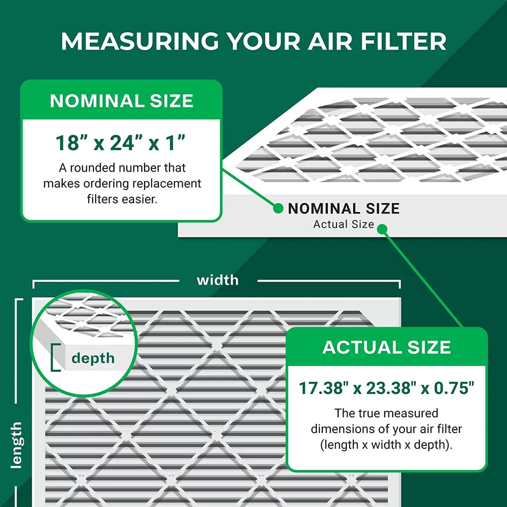 Filterbuy 18x24x1 MERV 11 Pleated HVAC AC Furnace Air Filters (12-Pack)