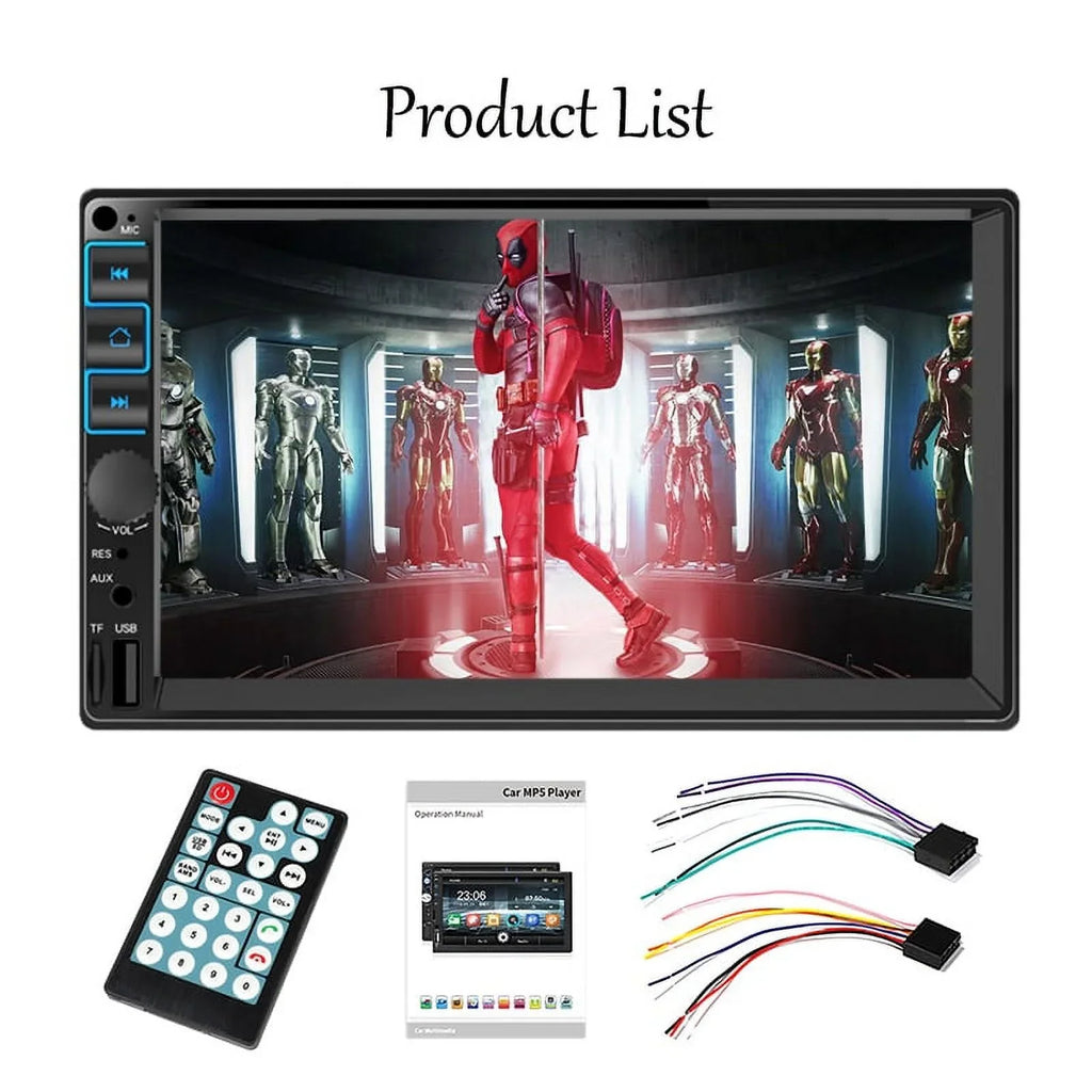 Car Radio 7'' 2 Din Stereo Receiver Bluetooth, Microphone, Mirror Link, Display, GPS, Touch Screen Support  Carplay , Android Auto