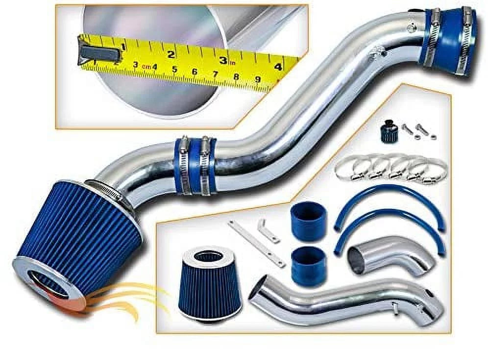 Rtunes Racing Short Ram Air Intake Kit + Filter Combo BLUE appropriate For 01-05 Chevy Trailblazer / 02-05 GMC Envoy / 02-04 Oldsmobile Bravada 4.2L V6