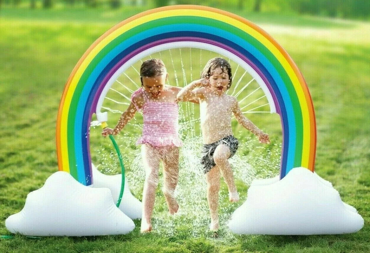 Rainbow Sprinkler Toy for Kids, Inflatable Pool Summer Fun Spray liquid Toy, Outdoor Backyard for Children Infants Toddlers, Boys, Girls 3 4 5 6 7 8 Year Old