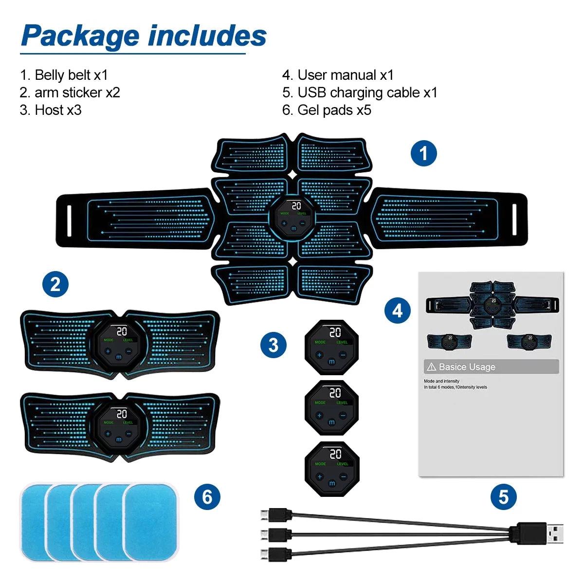 Kepeak ABS Abdominal Toning Trainer, ABS Workout Equipment, Sport Exercise Belt