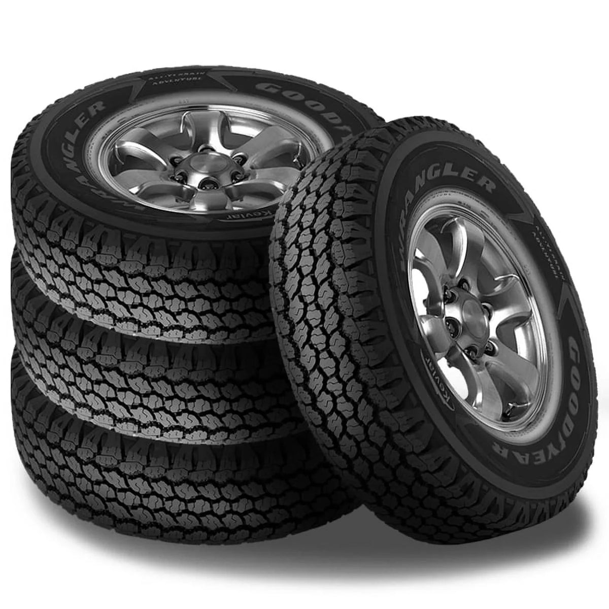 Set of 4 Goodyear Wrangler All Terrain Adventure With Kevlar 235/75R17 109T Truck Tires 758089572 / 235/75/17 / 2357517 Fits: 2004-08  F-150 XLT, 2010-14  F-150 XLT