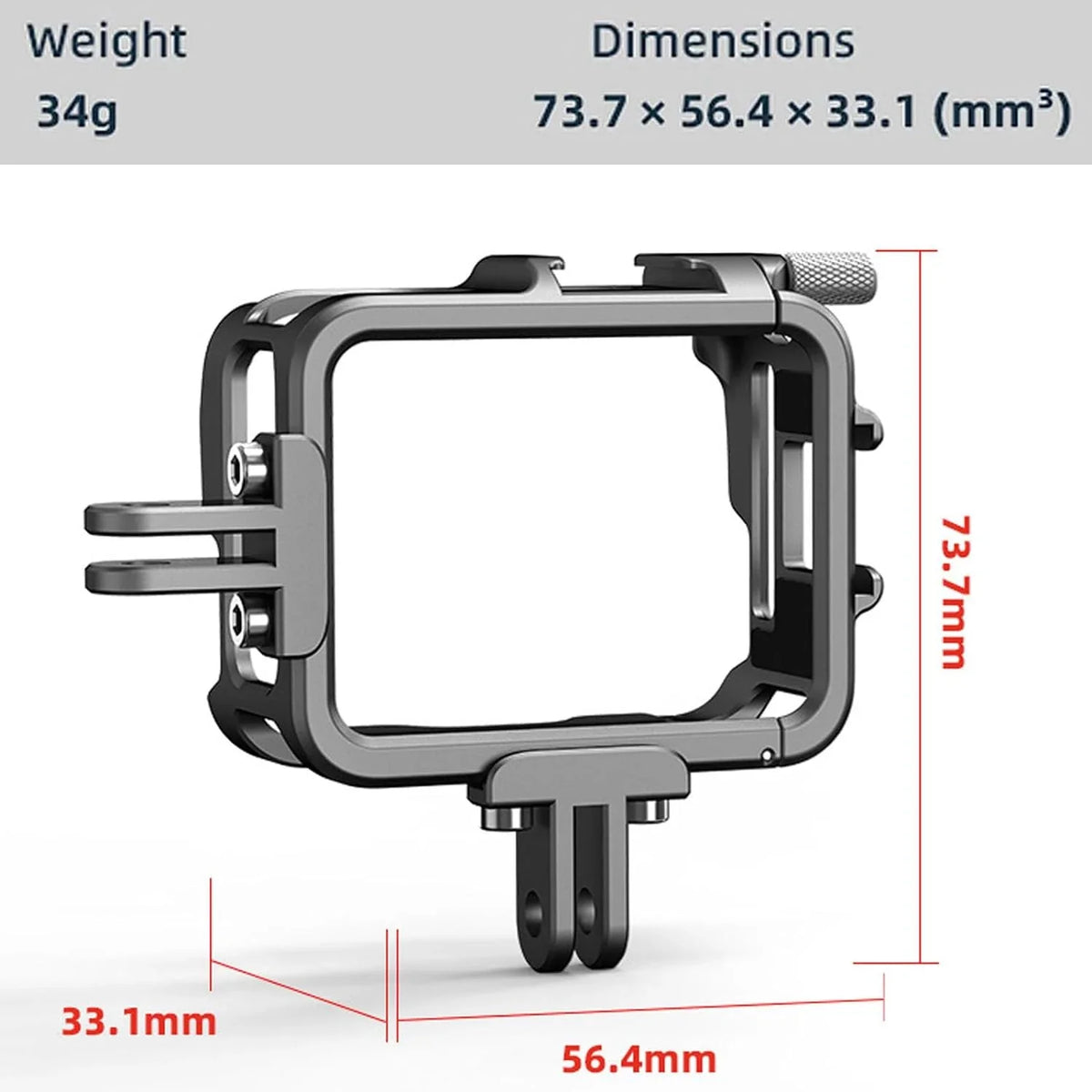 Ferbao Aluminum Alloy Frame Cage appropriate with Insta360 GO 3,Metal Protective Housing Camera Case Frame Shell
