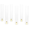 Koyal Wholesale Minimalist Taper Candle Holders with Hurricane Glass for Weddings Centerpieces, 14" Tall, Set of 6