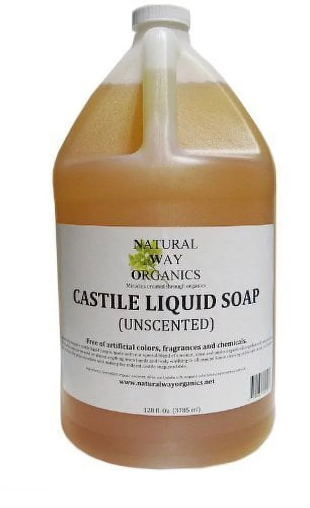 Natural Way Organics Ultra Mild Unscented Castile Soap  100% Pure -No Artificial Chemicals, Fragrances or Colorants 1 Gallon (128 ounce)
