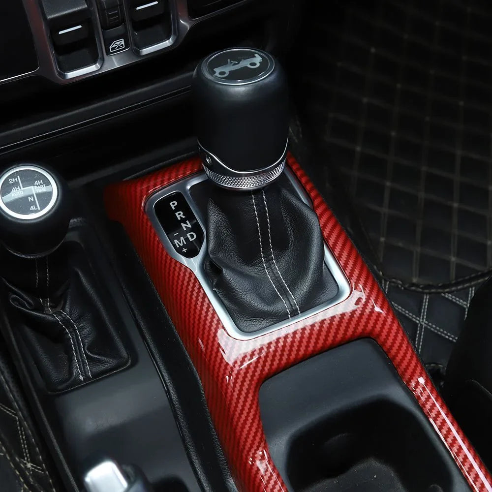 Teledu Red Carbon Gear Shift Panel Cup Holder shield Trim For Jeep Wrangler Parts