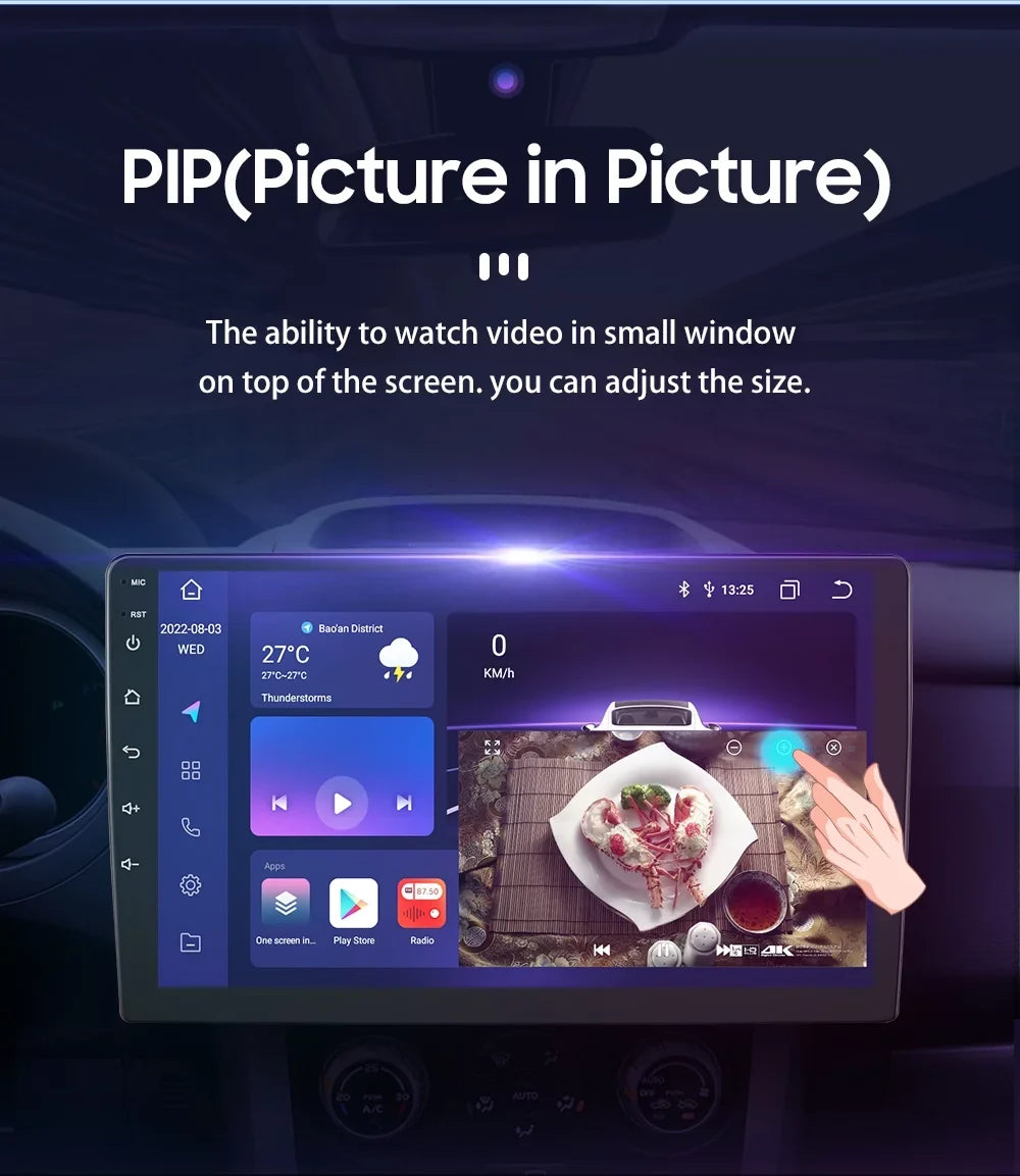 9" Android Car Stereo DSP AM/FM Radio GPS Navigation 4+32G Universal Double Din 1280X720 QLED Screen Wireless  Carplay Android Auto in-Dash Head Unit Multimedia Player,elements,Play Store,YouTube