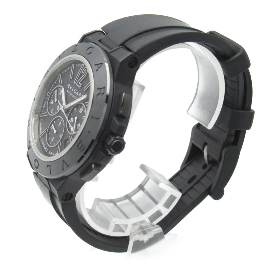 Pre-Owned BVLGARI Diagono Magnesium Chrono Wrist Watch watch Wrist Watch DG42SMCCH Mechanical Automatic Black  Rubber belt mag DG42SMCCH (Good)