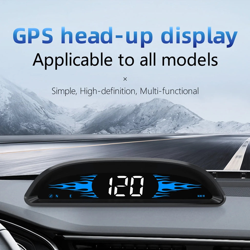 Walmeck Car Head-up Display Digital GPS Navigation Speedometer GPS Dual System Display Screen with Speed/Time/Direction/Mileage Vehicle Overspeed Alarm Fatigue Driving Alarm