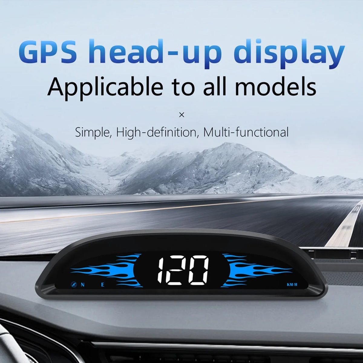 Walmeck Car Head-up Display Digital GPS Navigation Speedometer GPS Dual System Display Screen with Speed/Time/Direction/Mileage Vehicle Overspeed Alarm Fatigue Driving Alarm