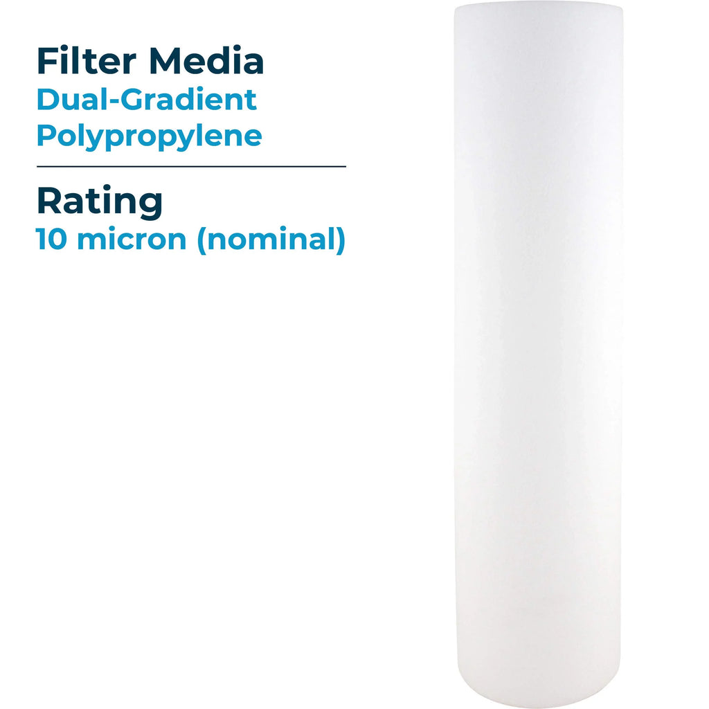 SpiroPure SP-DD-6010-20BB 20x4.5 BB 10 Micron Spun Melt-Blown Polypropylene liquid Filter Cartridge SDC-45-2010 (Case of 6)