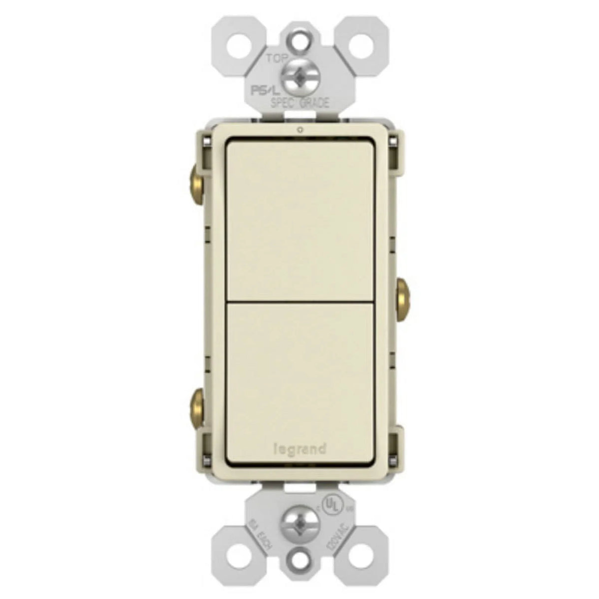 Legrand RCD11LACC6 Radiant 2-Single Pole Switches, Light Almond, 15A, 120/277V, Each