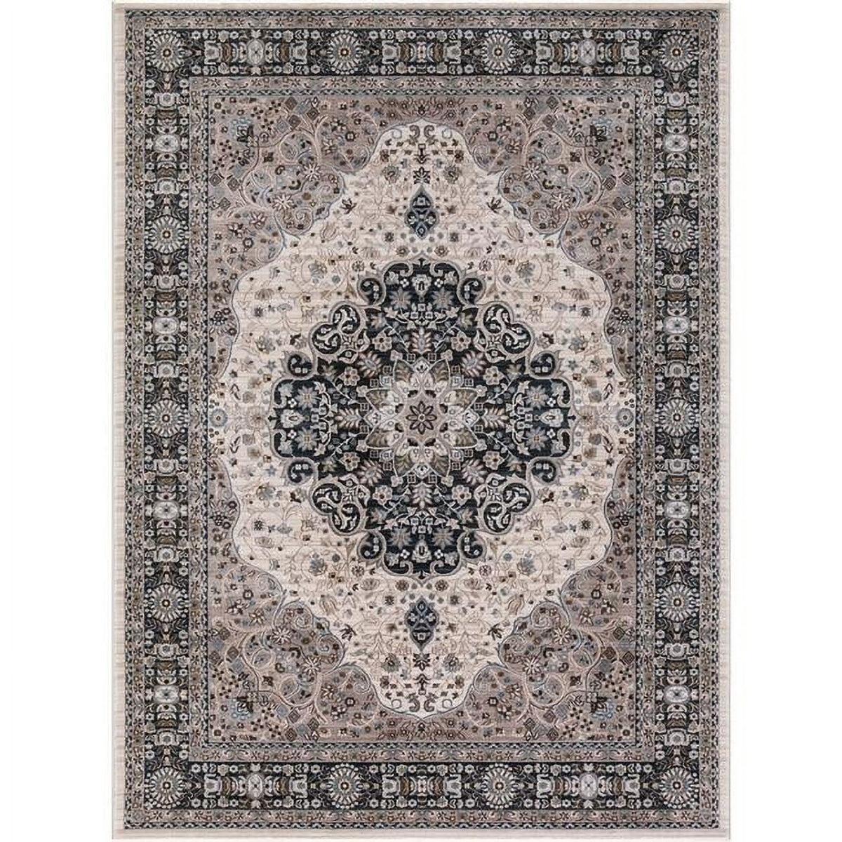 10 in.. x 9 ft. 10 in. Concord Global  Kashan Medallion - Ivory - 7 ft