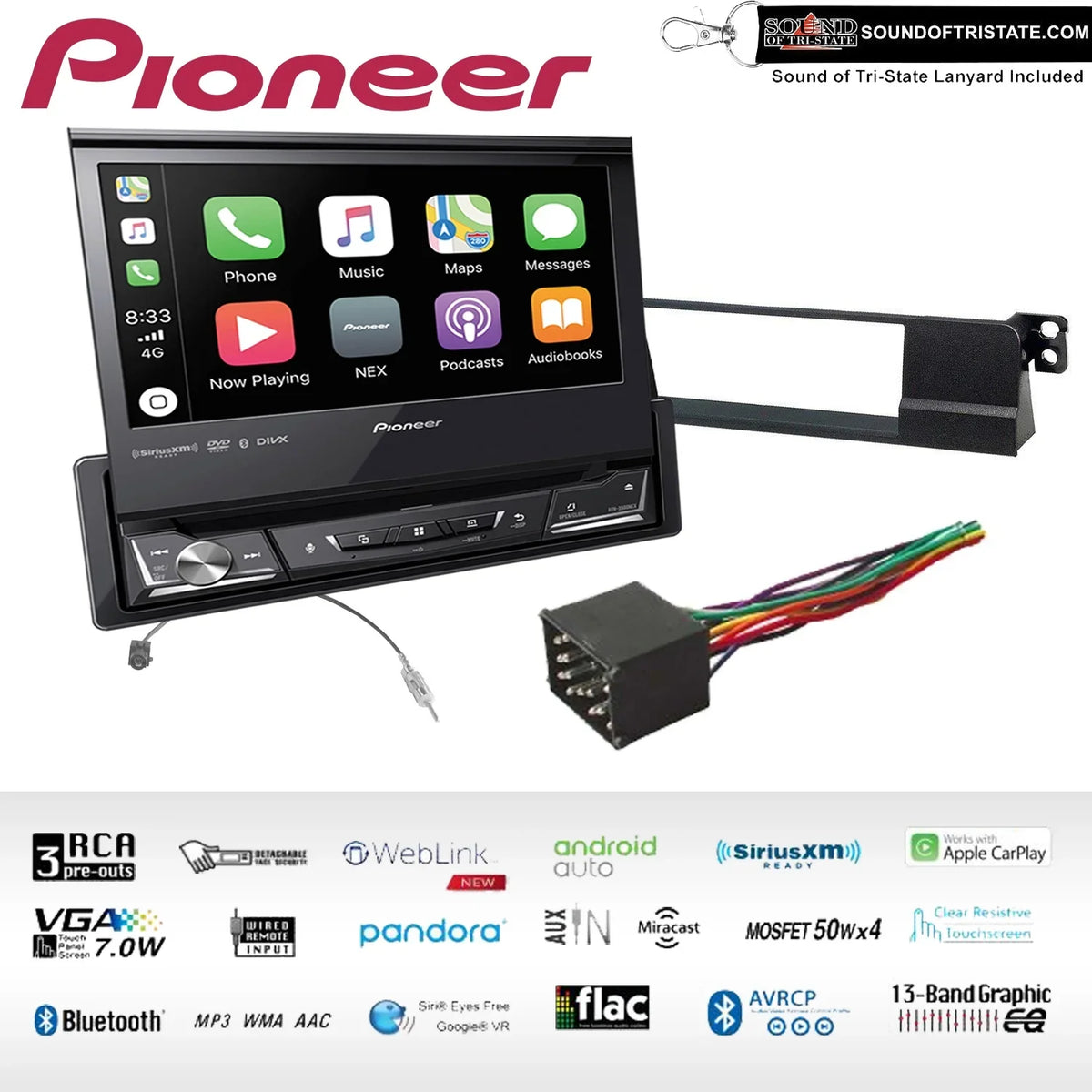 Pioneer AVH-3500NEX DVD Receiver Fits 2002-2005  325Ci, 325Xi, 330i, & 330xi