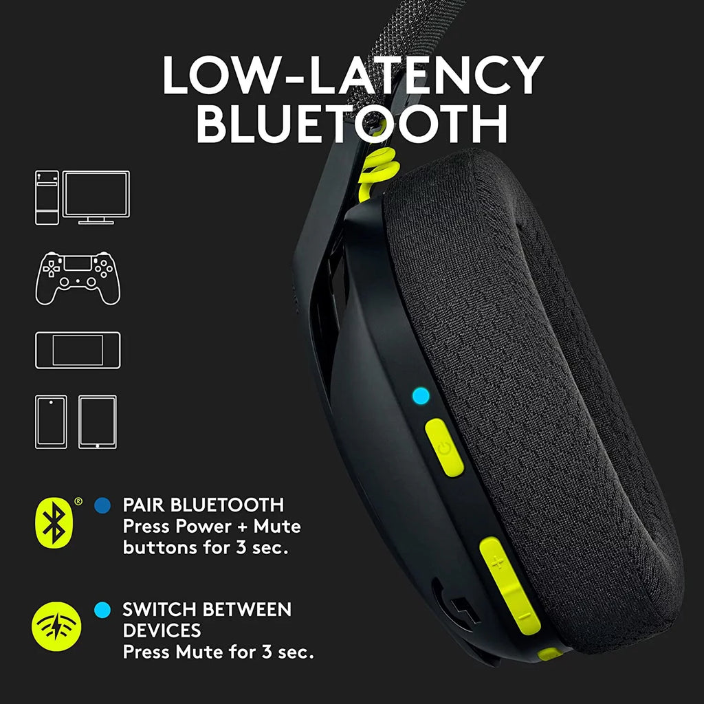 Logitech G435 Lightspeed And Bluetooth Wireless Gaming Headset Lightweight Over-Ear Headphones, Built-In Mics, 18H Battery, matching With Dolby Atmos, Pc, Ps4, Ps5, Nintendo Switch, Mobile