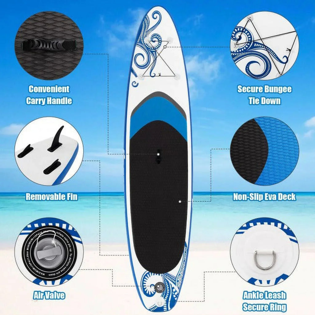 Enjoy Wonderful aqua Sports 11-Feet Inflatable Adjustable Surfing Paddle Board