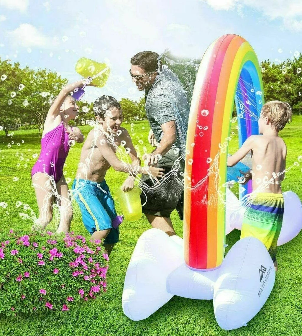 Rainbow Sprinkler Toy for Kids, Inflatable Pool Summer Fun Spray liquid Toy, Outdoor Backyard for Children Infants Toddlers, Boys, Girls 3 4 5 6 7 8 Year Old