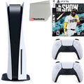 Playstation 5 Disc Version ( PS5 Disc) with White Extra Controller, MLB The Show 21 and Microfiber Cleaning Cloth Bundle