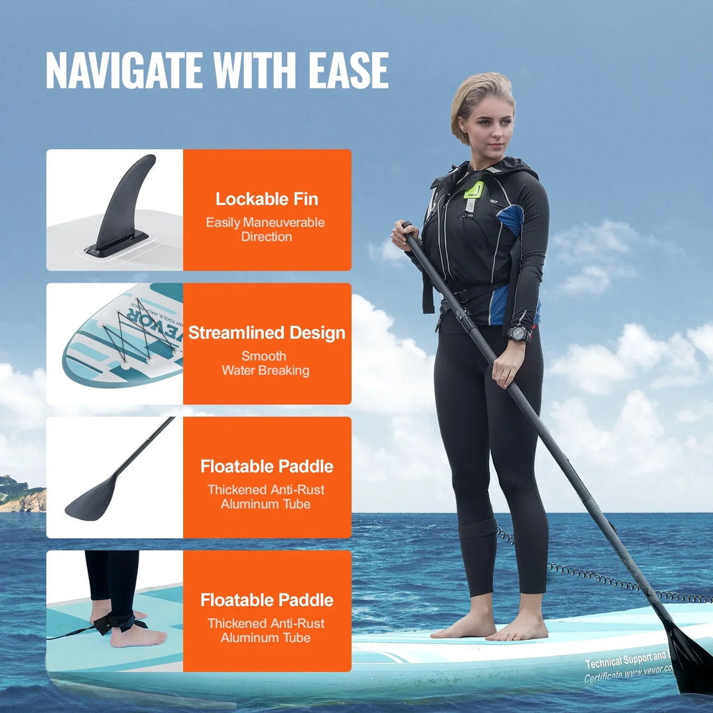 SKYSHALO 11' Sup  Inflatable Stand Up Paddle Board Surf Board with Paddle Accessory