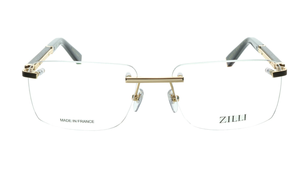 ZILLI Rimless Eyewear Made with Real Leather and High superior Titanium