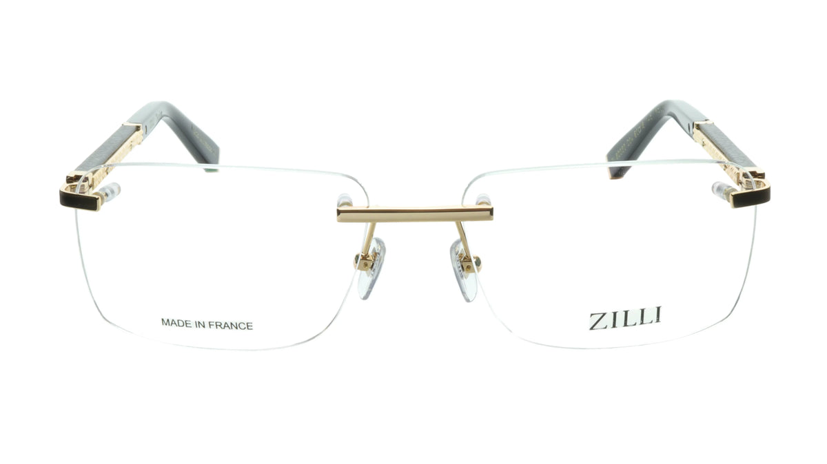 ZILLI Rimless Eyewear Made with Real Leather and High superior Titanium
