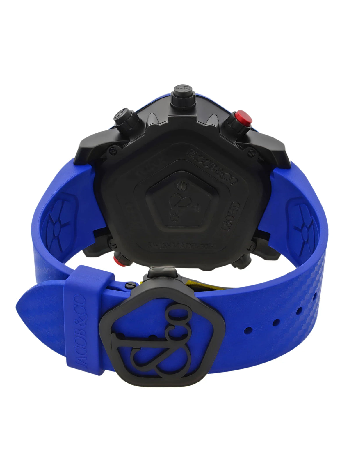 Ghost Carbon Bezel Blue Analog Quartz Men Watch GH100.11.NS.PC.ANE4D. Jacob & Co