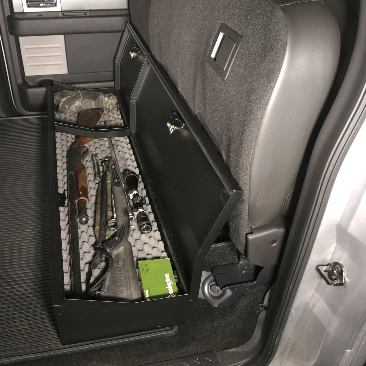 Tuffy Security Products 283-01 Under Seat Lockbox - Full Length; Black; 2009-2014  F150 SuperCrew