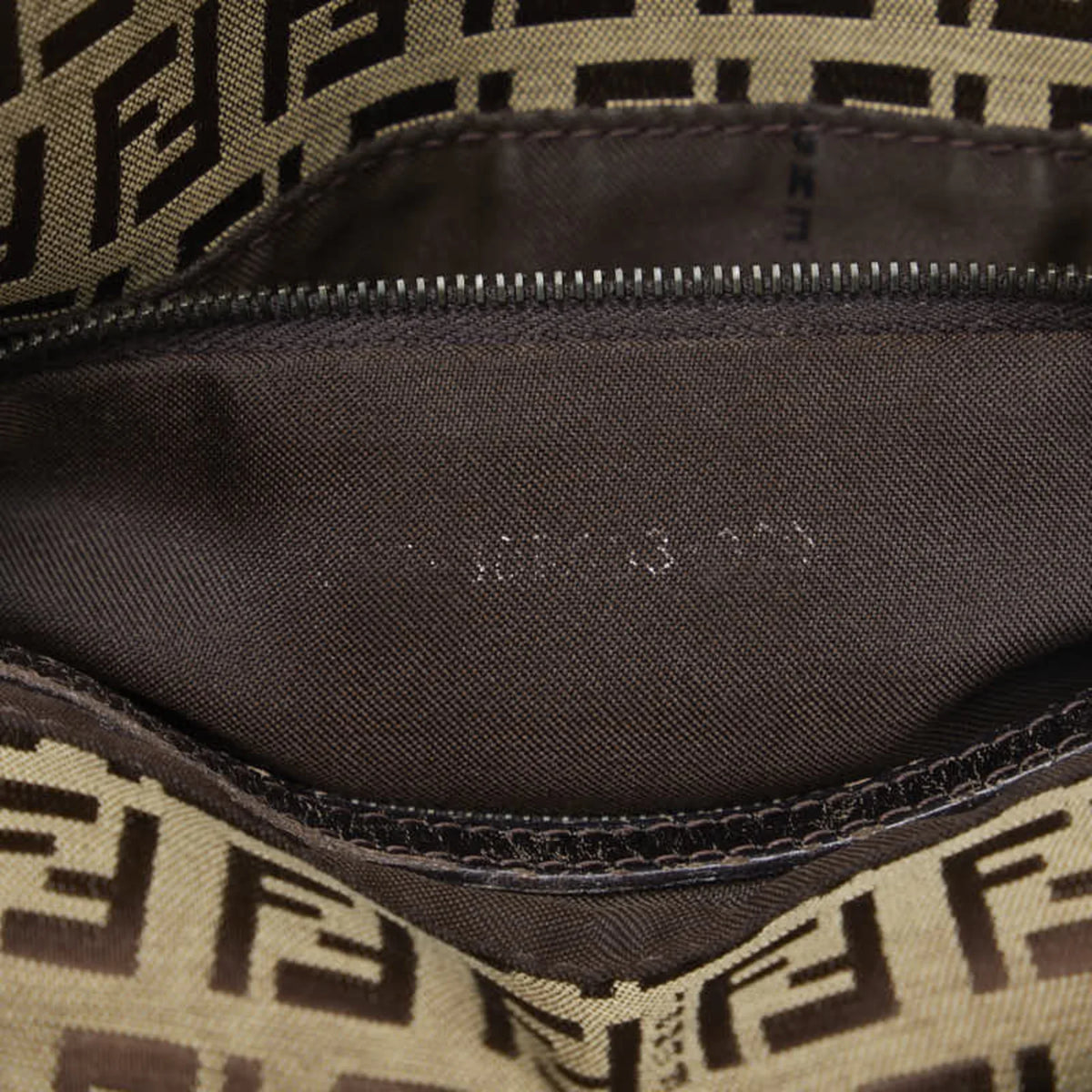 Pre-Owned FENDI Zucchino Mamma Bucket Shoulder Bag 8BR003 Brown Canvas Leather Women's (Fair)