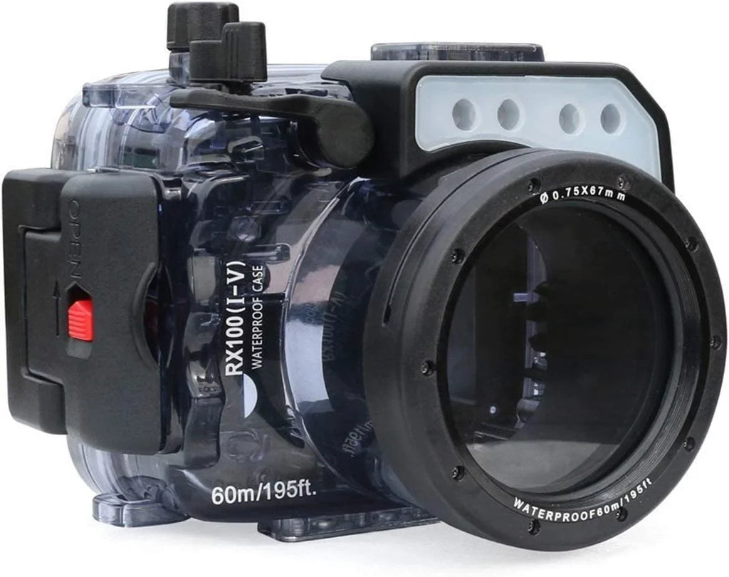 Seafrogs 60M Underwater Camera Housing w/ Dome Port & Two Hands Aluminium Tray Kit, Waterproof case for  RX100 I II III IV V RX100 M2 M3 M4 M5