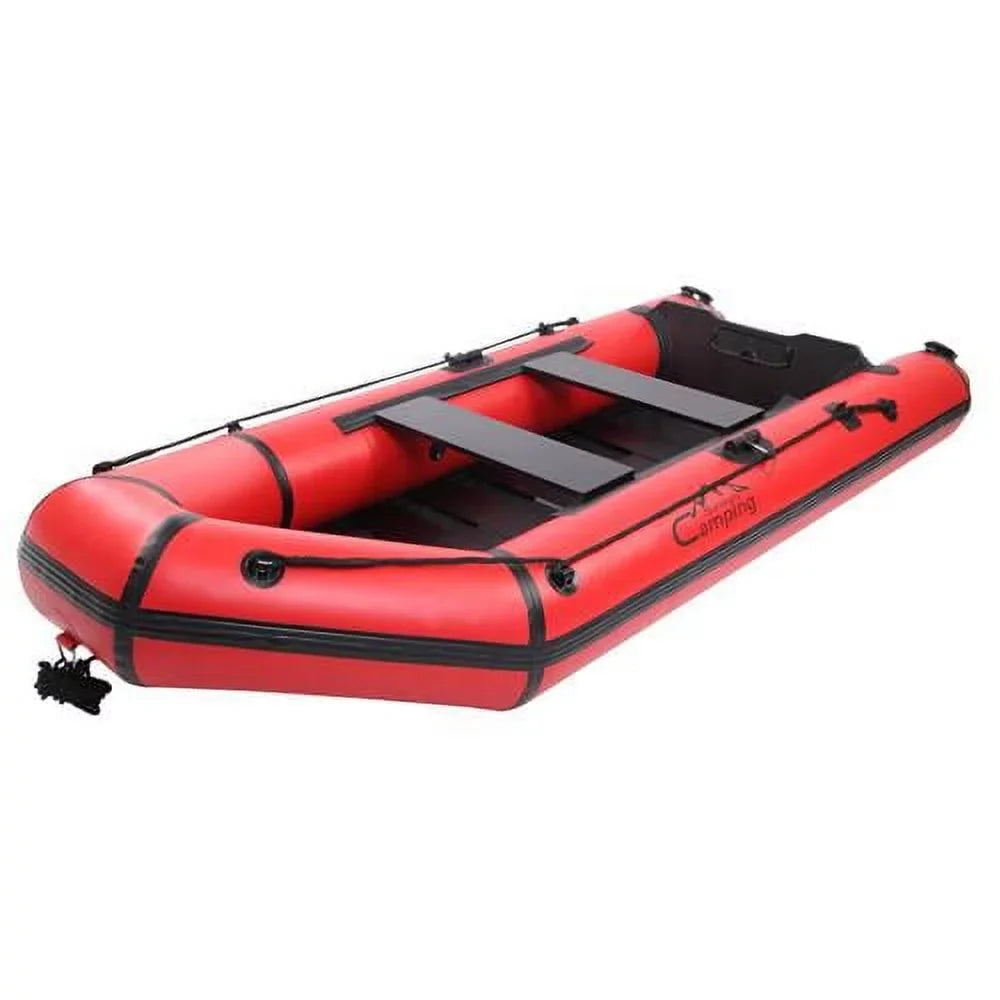 Campingsurvivals 10ft Thickened Inflatable ship, Rafting Boats with Oars and Air Pump, Red/Black