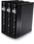 Bellagio-Italia CD/DVD Storage Binder - Black - Leather - 144-Disc Capacity - Storage Organizer for DVDs, CDs, Blu Rays, & Video Games - Acid-Free Binder Organizer Sheets - 3 Pack