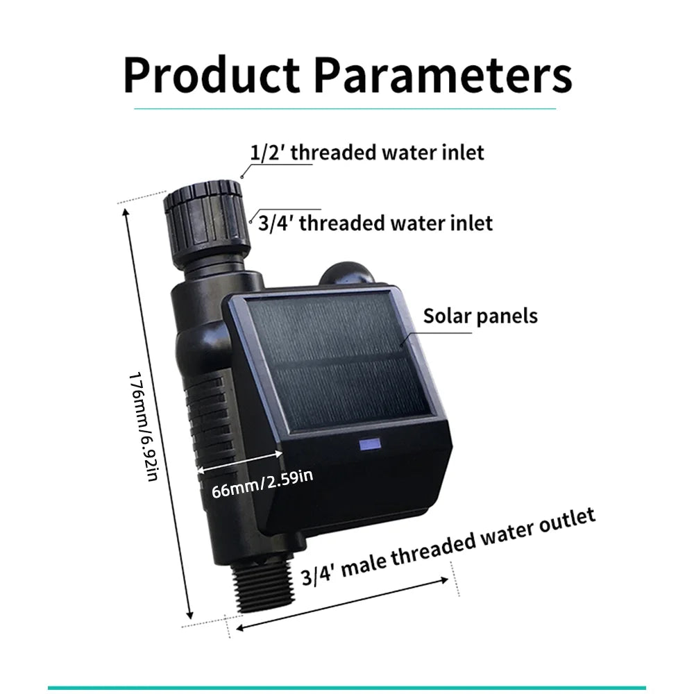moobody WiFi Sprinkler Timer Solar Powered Smart aqua Timer APP Voice Control Wireless Hose Faucet Timer Garden Lawn Yard