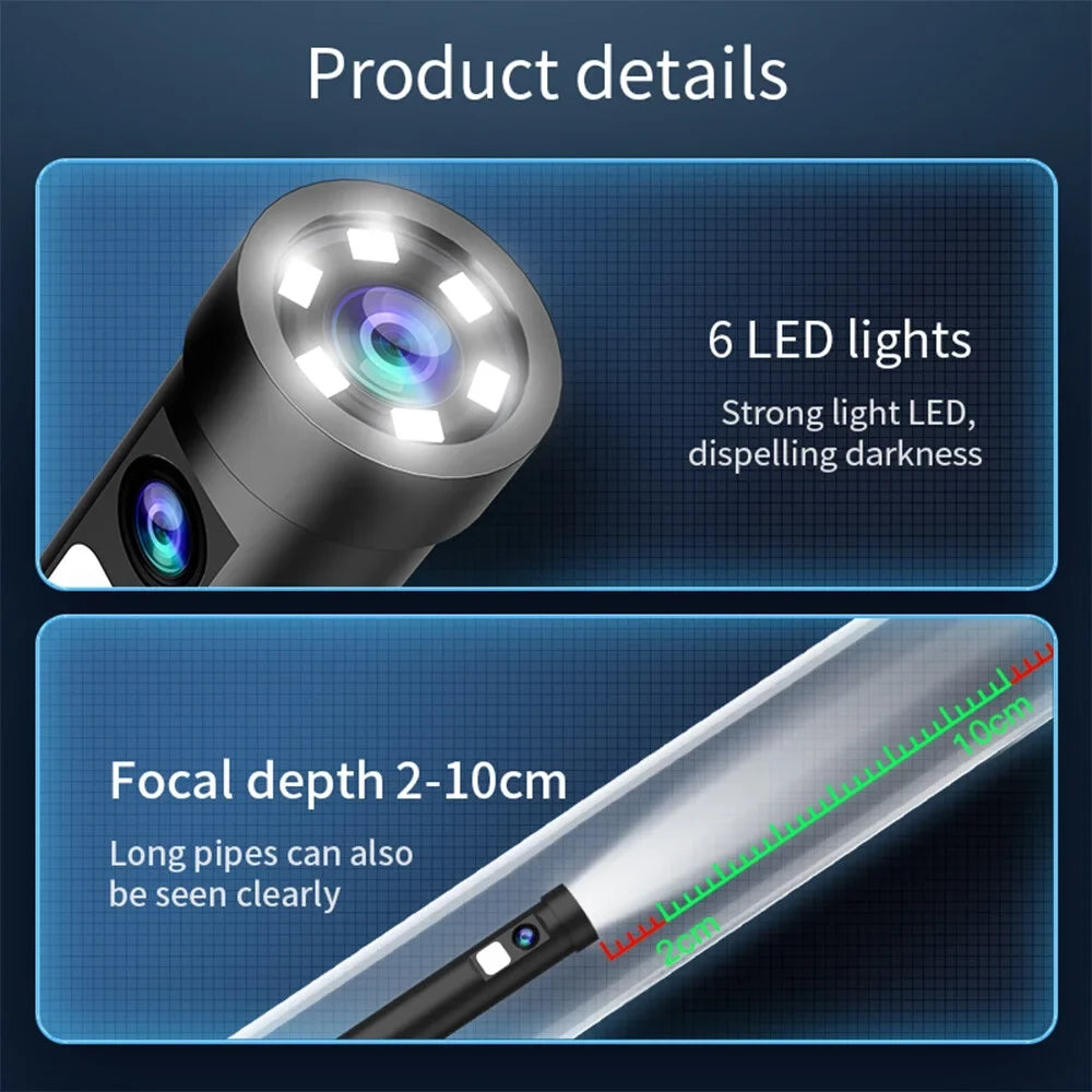Type-C Endoscope Inspection Borescope Camera 7.9mm Built-in Adjustable LED Lights IP67 Waterproof for Android IOS Mobile Phone