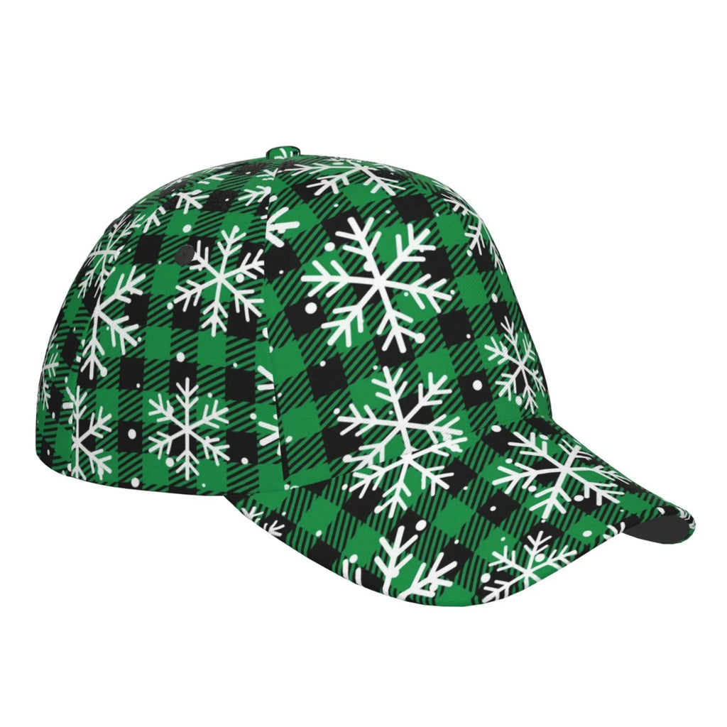 Balery Baseball Cap Adjustable Size for Running Workouts and Outdoor Activities All Seasons Dad Hat(Christmas Pattern At Buffalo Plaid)