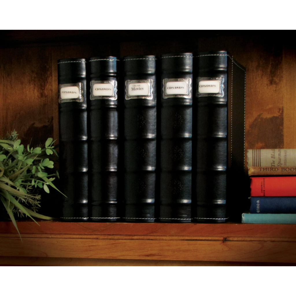 Bellagio-Italia CD/DVD Storage Binder - Black - Leather - 144-Disc Capacity - Storage Organizer for DVDs, CDs, Blu Rays, & Video Games - Acid-Free Binder Organizer Sheets - 3 Pack