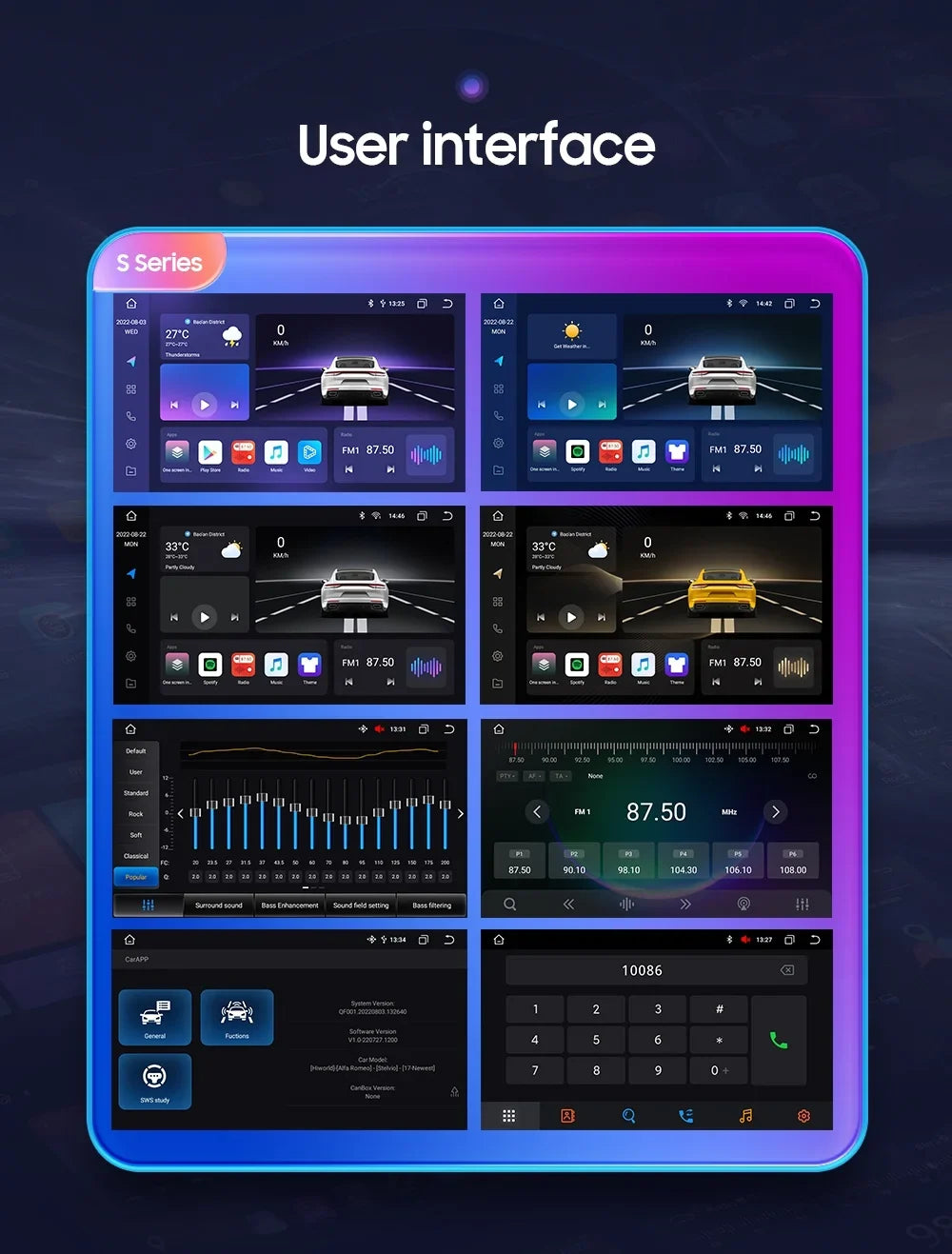 9" Android Car Stereo DSP AM/FM Radio GPS Navigation 4+32G Universal Double Din 1280X720 QLED Screen Wireless  Carplay Android Auto in-Dash Head Unit Multimedia Player,elements,Play Store,YouTube