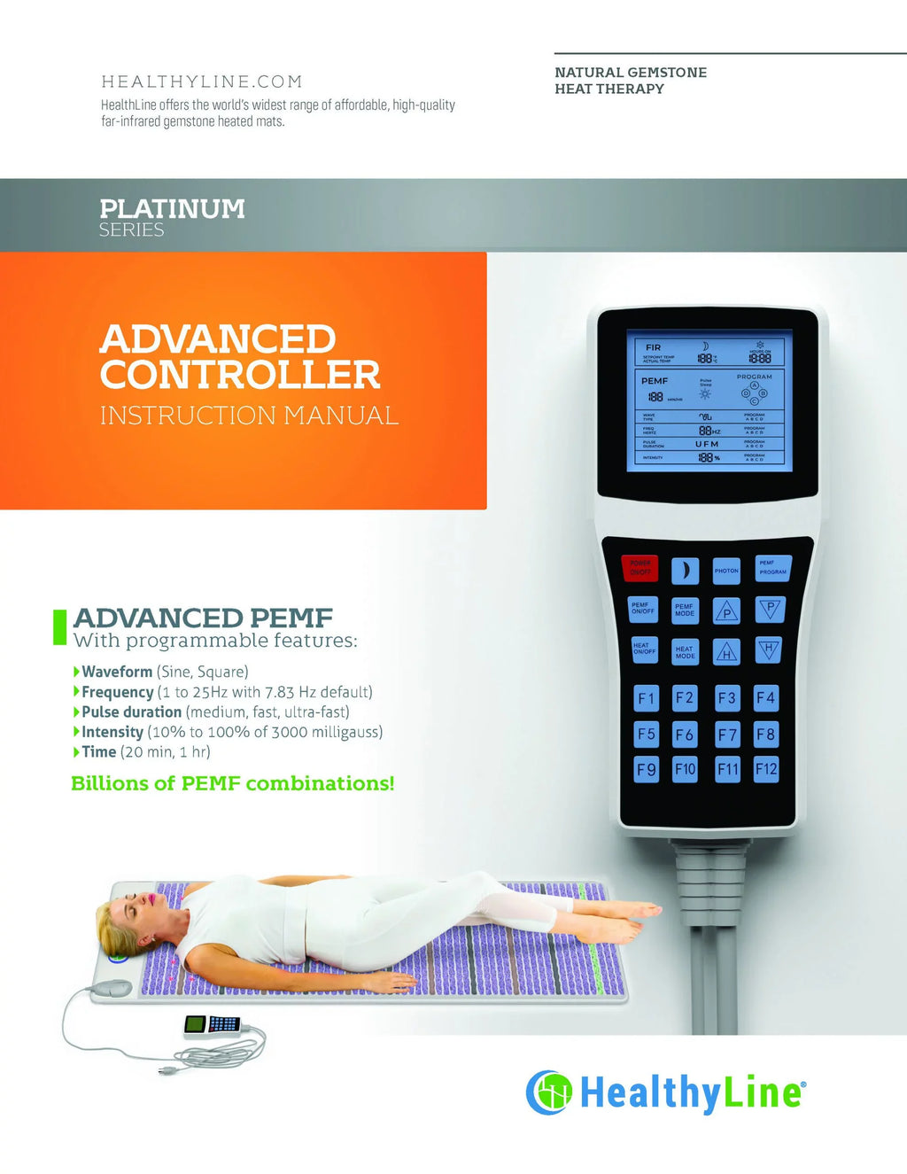 HealthyLine Platinum Mat, Full Short 6024 Firm Far Infrared Pad, Photon Advanced PEMF InfraMat Pro
