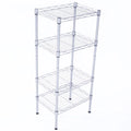 CAIHONG 4-Tier Wire Shelving Unit Metal Storage Rack Adjustable Organizer Perfect for Pantry Laundry Bathroom Kitchen Closet Organization (Silver, 13.77L x 9.84 Wx 31.5H)