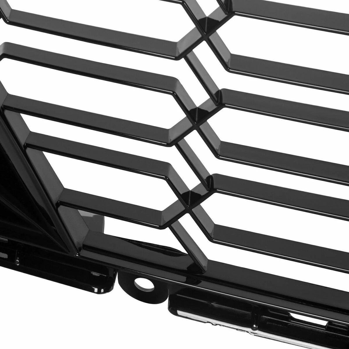 Kojem Front Lower Grille for 2014-2019 Chevrolet Corvette C7 All Models Z06 Style Bumper wrap Painted Glossy Black Plastic (W/O Front Camera Bracket)