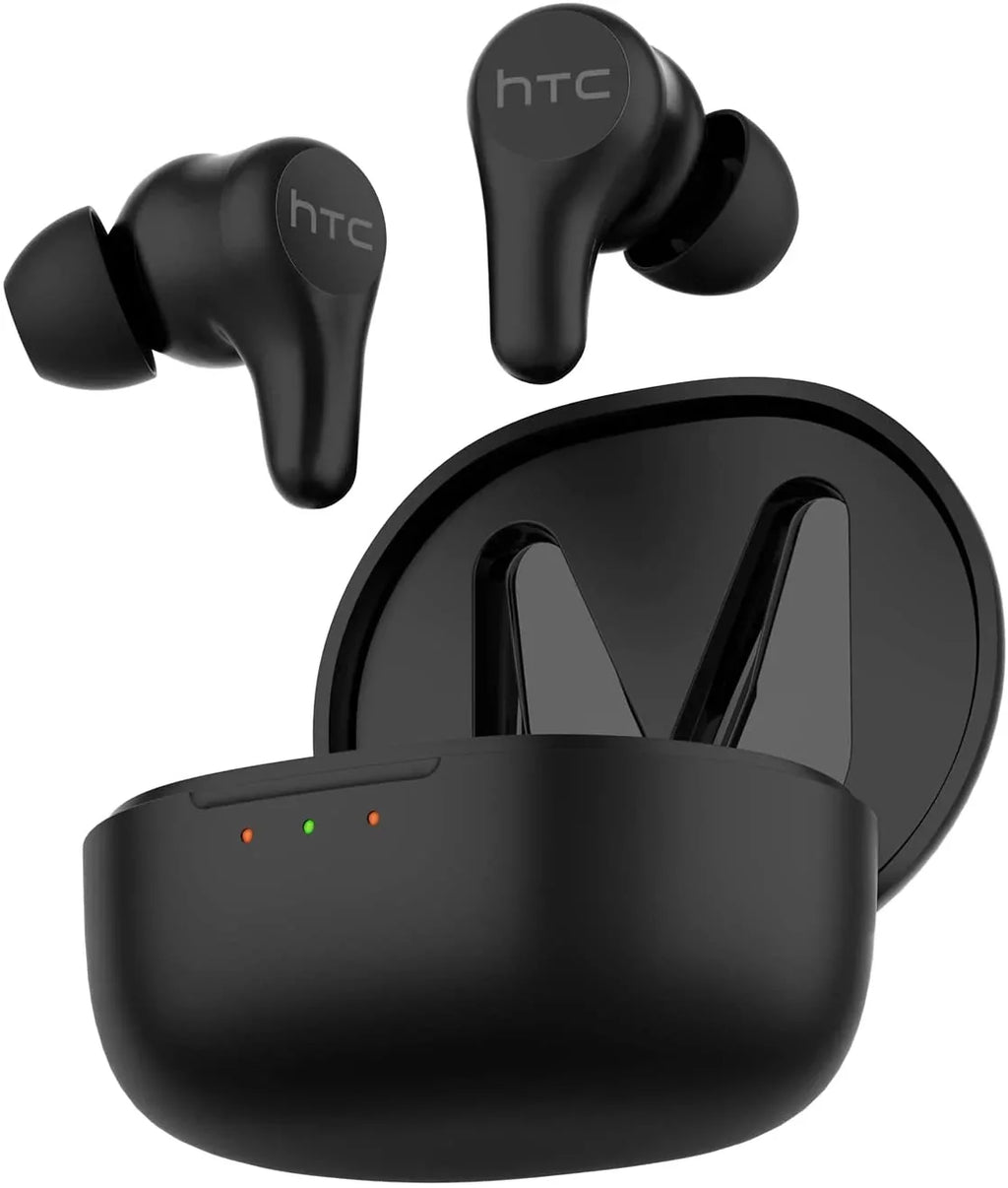 HTC True Wireless Earbuds Plus - Active Noise Cancellation IPX5 aqua impervious Bluetooth 5.0 Headphones with ENC, 24-Hour Playtime, Stereo in-Ear Touch Control Wireless Earphones