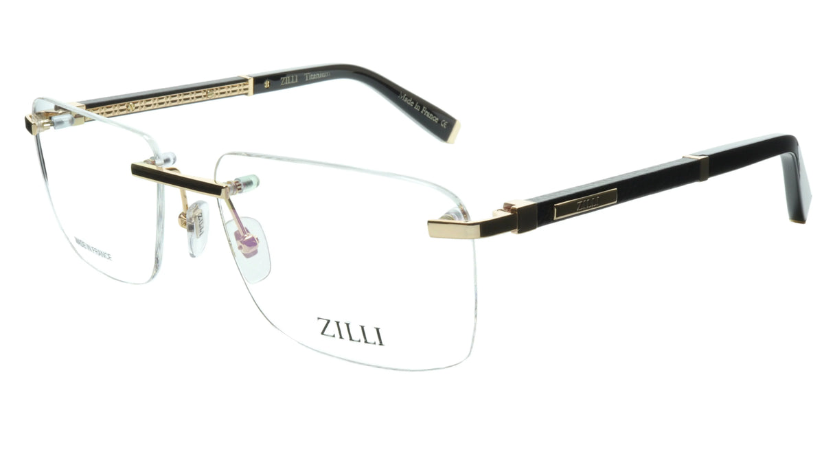 ZILLI Rimless Eyewear Made with Real Leather and High superior Titanium