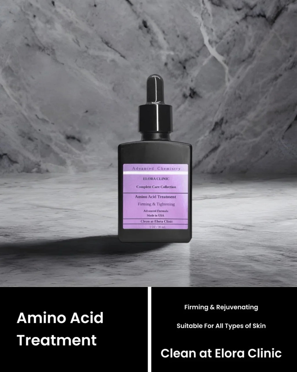 Elora Clinic Amino Acid Serum - Hyaluronic Acid + Essential Amino Acid Blend - Hydrating & Rejuvenating Hyaluronic Acid + Amino Acid Serum - Increase aqua Retention - Rejuvenating