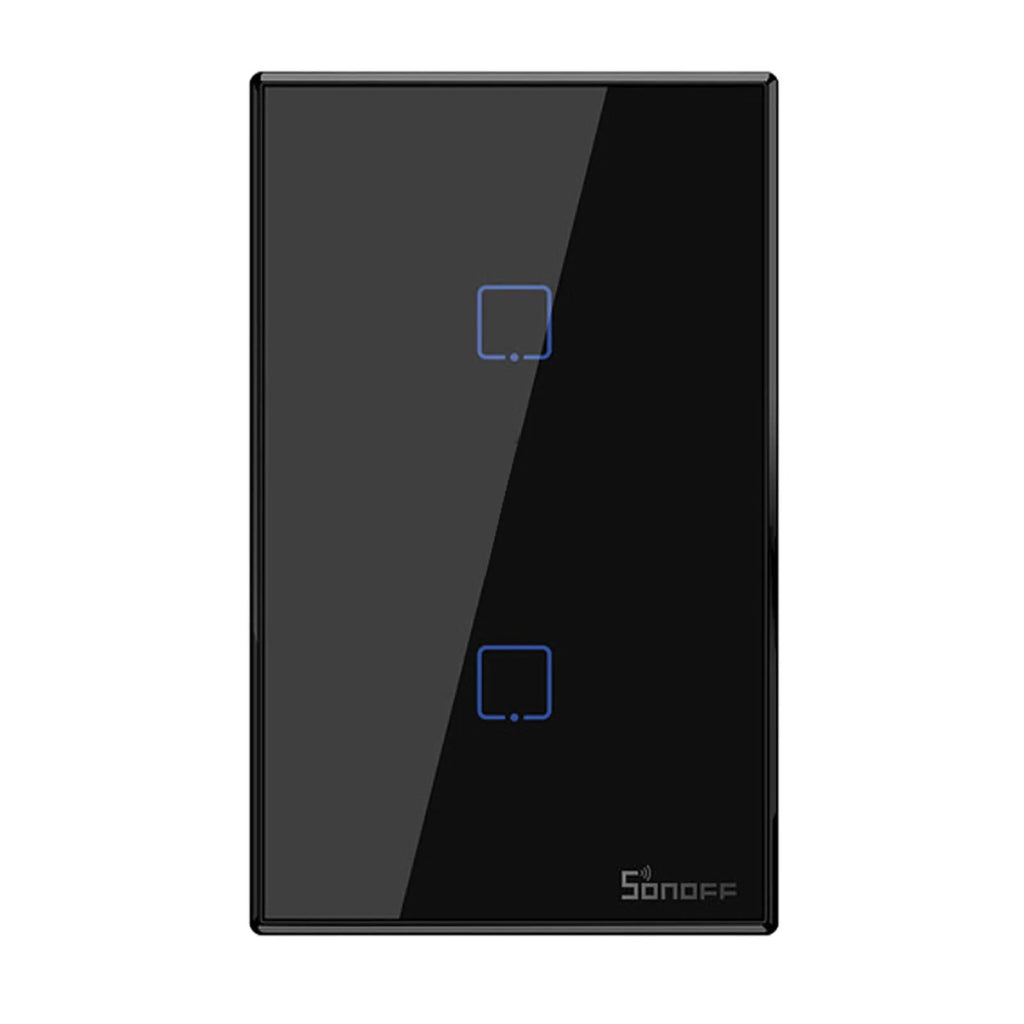 T3US2C-TX 2 Gang Smart WiFi Wall Light Switch 433Mhz RF Remote Control APP/Touch Control Timer US Standard Panel Smart Switch matching with Google Home/Nest & Alexa