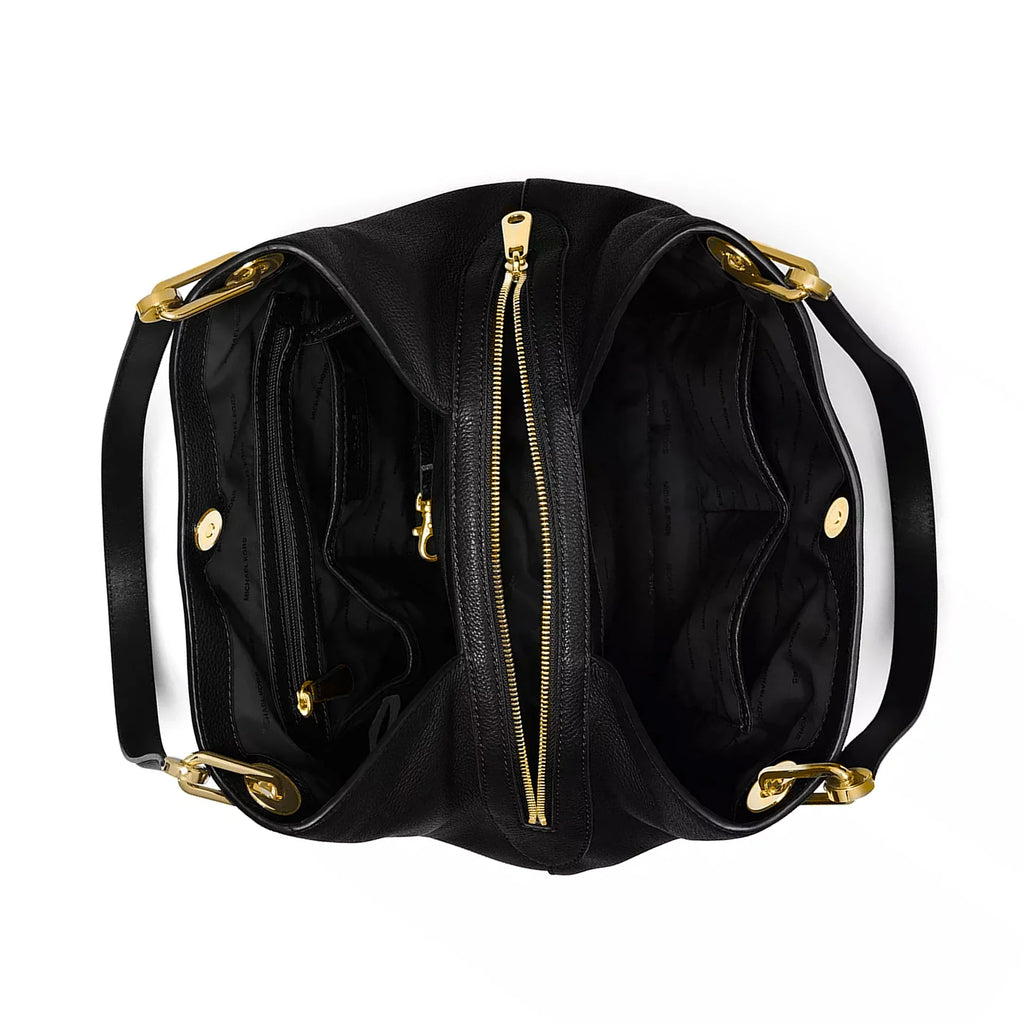 Michael Kors Raven Large Leather Shoulder Bag - Black