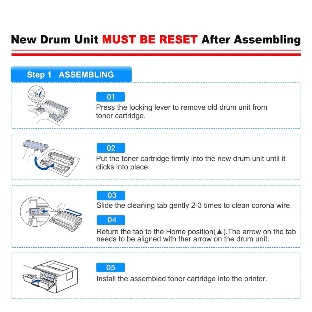 TN760 TN730 Toner Cartridge and DR730 Drum Unit Set appropriate for Brother DCP-L2550DW HL-L2350DW MFC-L2710DW MFC-L2690DW Printer (2x TN-760 Toner, 1x DR-730 Drum Unit )
