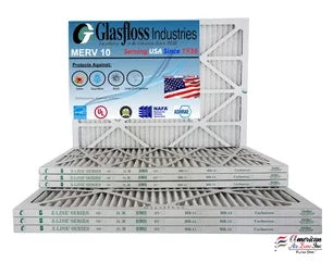 Glasfloss 14x25x1 - MERV 10 -Qty:4 - Furnace Air Filter - Made in USA (Actual Size: 13.5 x 24.5x7/8 inch)