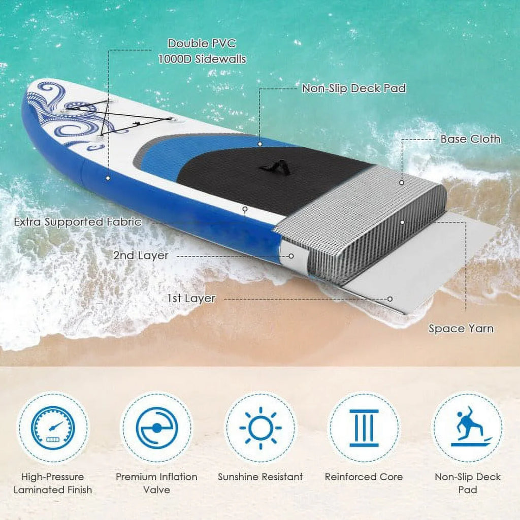 Enjoy Wonderful aqua Sports 11-Feet Inflatable Adjustable Surfing Paddle Board