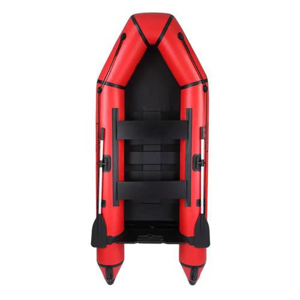 Campingsurvivals 10ft Thickened Inflatable ship, Rafting Boats with Oars and Air Pump, Red/Black