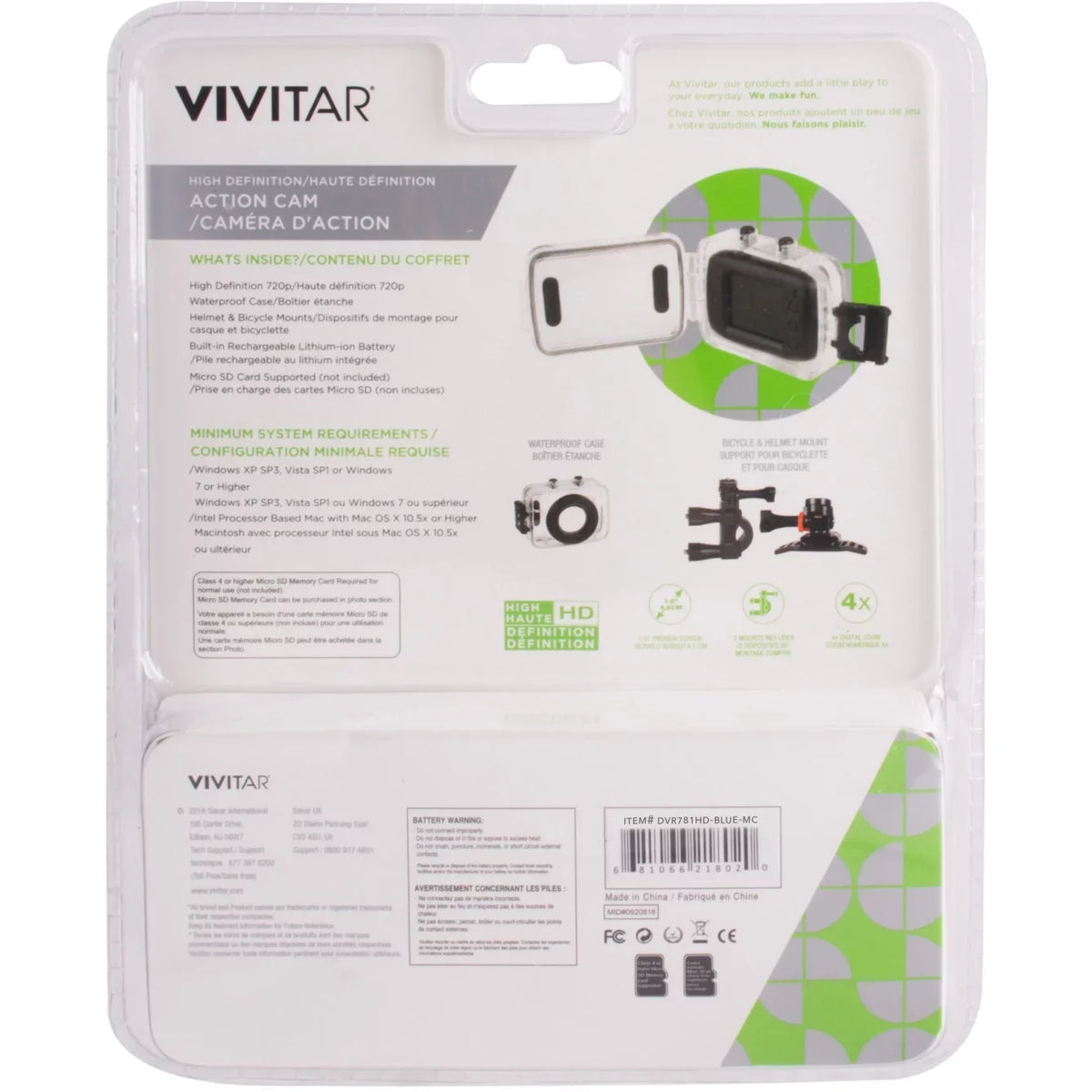 Vivitar DVR781 Pro Series 1.3 Megapixel 1.4" Display Action Camcorder with Accessories